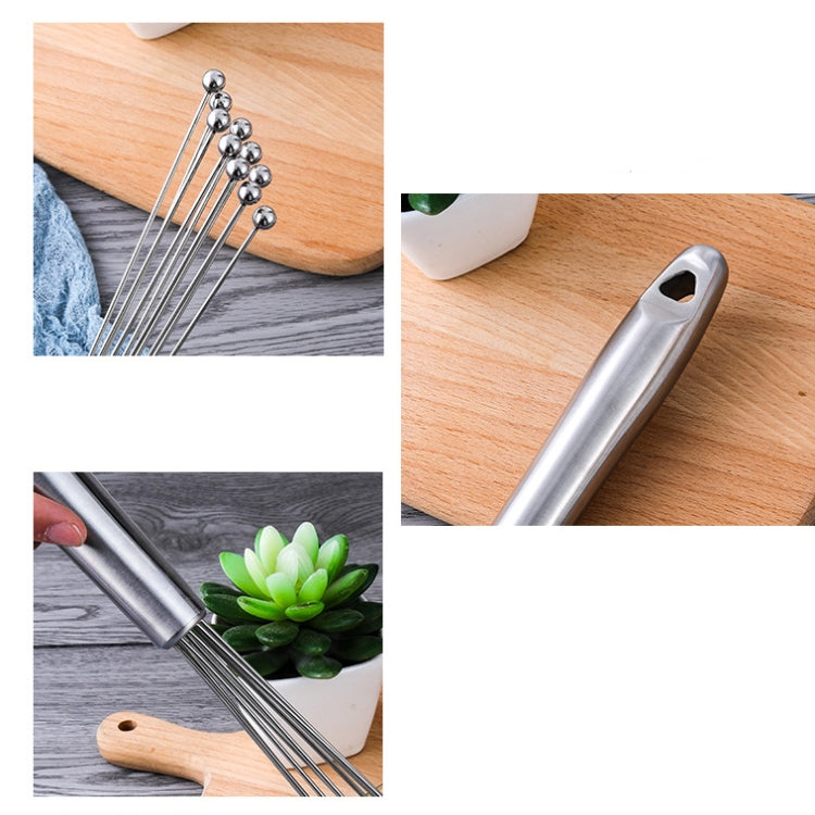 2 PCS Manual Whisk Stainless Steel Glass Bead Egg Whisk Kitchen Household Hand-Held Baking Tools Type B 12 Inch - Stirrer & Squeezer by PMC TechLife | Online Shopping South Africa | PMC TechLife