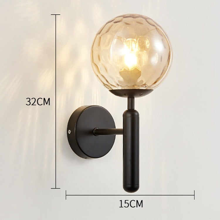 6102 Round Glass LED Wall Light Hotel Bedroom Bedside Living Room, Power source: 5W White Light(Copper Color Cream White Lampshade) -  by PMC TechLife | Online Shopping South Africa | PMC TechLife