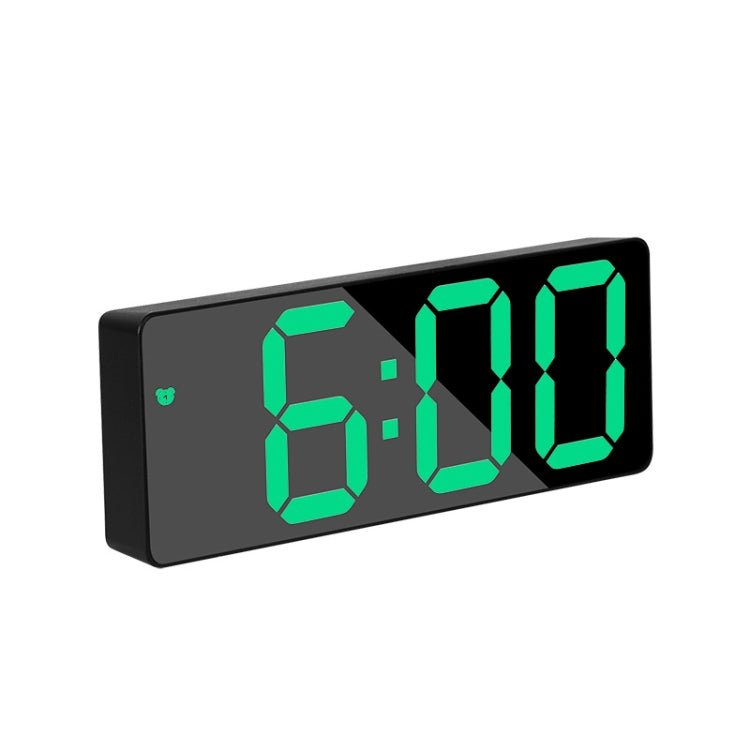 Mirror Bedside Alarm Clock Battery Plug-In Dual-Purpose LED Clock, Colour: Rectangle Black Shell (Black Surface green light) - Alarm Clocks by PMC TechLife | Online Shopping South Africa | PMC TechLife