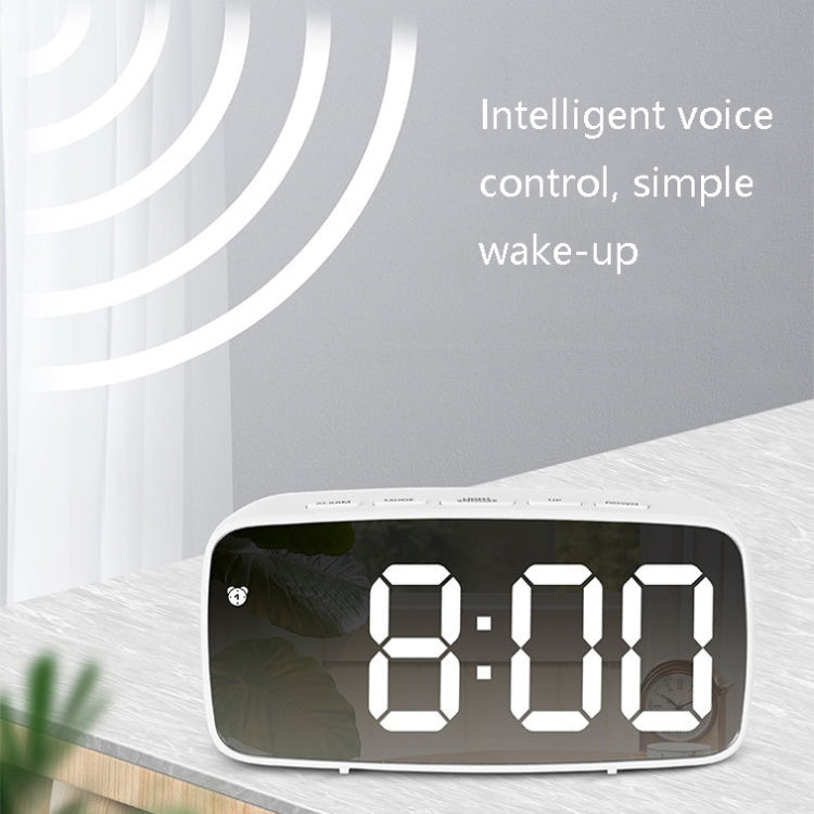 Mirror Bedside Alarm Clock Battery Plug-In Dual-Purpose LED Clock, Colour: Rectangle Black Shell (Black Surface green light) - Alarm Clocks by PMC TechLife | Online Shopping South Africa | PMC TechLife