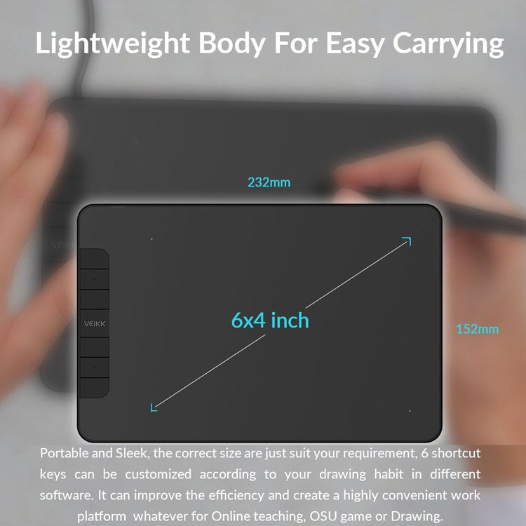 VEIKK VK640 Digital Plate Hand Painted Picture Board Electronic Painting Board - free shipping - PMC TechLife - Order now!