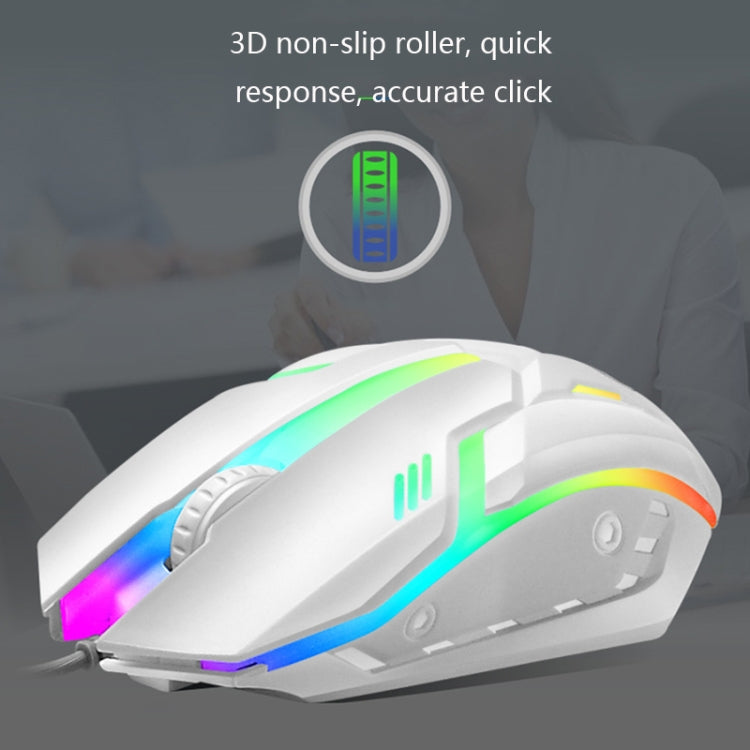 LIMEIDE GTX300 104 Keys Retro Round Key Cap USB Wired Mouse Keyboard, Cable Length: 1.4m, Colour: Punk Set White - free shipping - PMC TechLife - Order now!