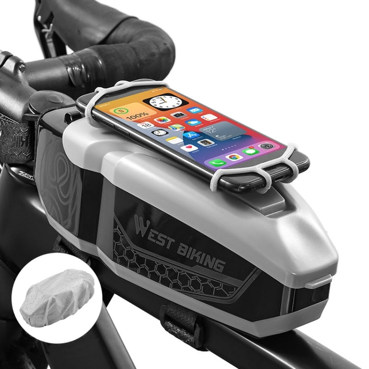 WEST BIKING Bicycle Front Beam Top Tube Bag Mountain Road Bike Waterproof Riding Equipment(Dark Ash) - Bicycle Bags by WEST BIKING | Online Shopping South Africa | PMC TechLife | Buy Now Pay Later Mobicred