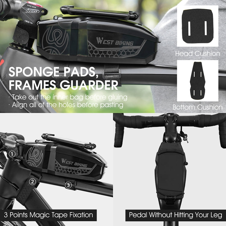 WEST BIKING Bicycle Front Beam Top Tube Bag Mountain Road Bike Waterproof Riding Equipment(Dark Ash) - Bicycle Bags by WEST BIKING | Online Shopping South Africa | PMC TechLife | Buy Now Pay Later Mobicred