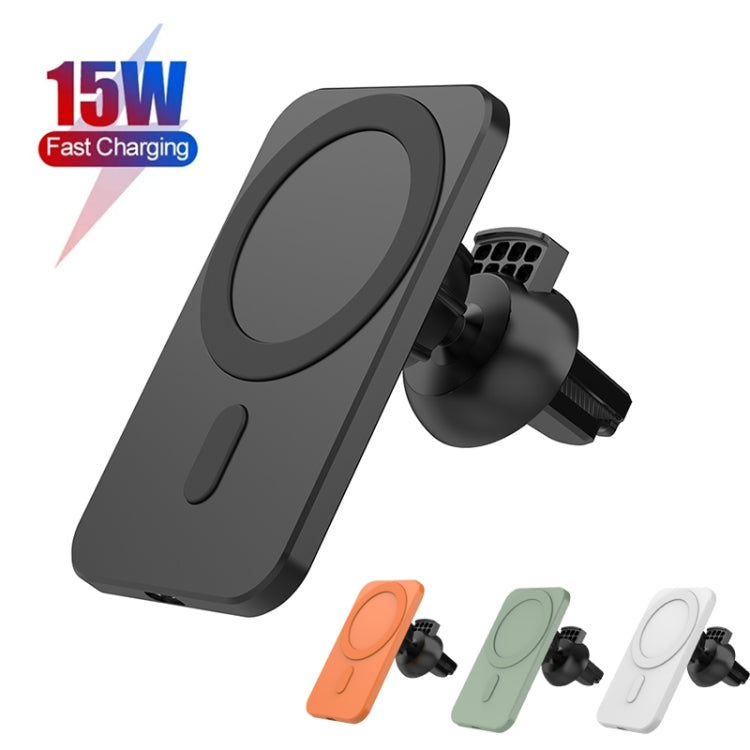 N16 10W Car Air Outlet + Suction Cup Magsafe Magnetic Phone Universal Wireless Charger Holder(Green) - Wireless Charger Holders by PMC TechLife | Online Shopping South Africa | PMC TechLife