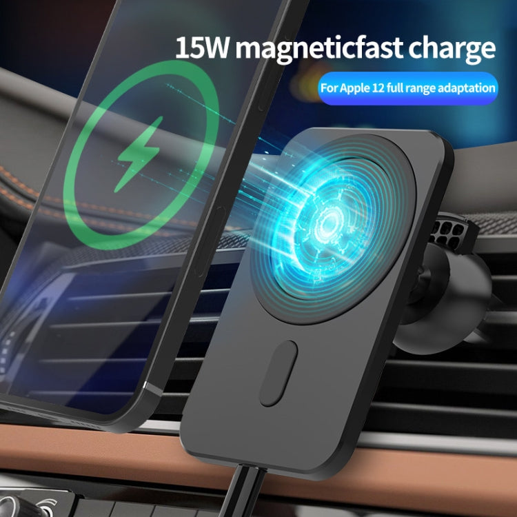 N16 10W Car Air Outlet + Suction Cup Magsafe Magnetic Phone Universal Wireless Charger Holder(Black) - Wireless Charger Holders by PMC TechLife | Online Shopping South Africa | PMC TechLife