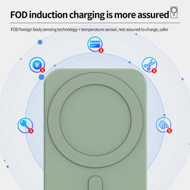 N16 10W Car Air Outlet + Suction Cup Magsafe Magnetic Phone Universal Wireless Charger Holder(Green) - Wireless Charger Holders by PMC TechLife | Online Shopping South Africa | PMC TechLife
