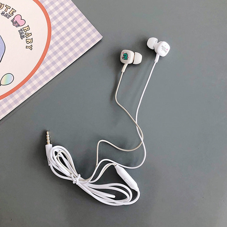2 Pairs Cartoon Pattern Heavy Bass In-Ear Headphones Universal Wired Headphones with Microphone(White) - In Ear Wired Earphone by PMC TechLife | Online Shopping South Africa | PMC TechLife