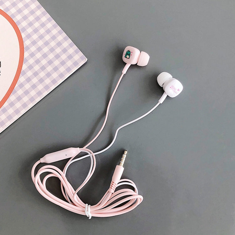 2 Pairs Cartoon Pattern Heavy Bass In-Ear Headphones Universal Wired Headphones with Microphone(Pink) - In Ear Wired Earphone by PMC TechLife | Online Shopping South Africa | PMC TechLife