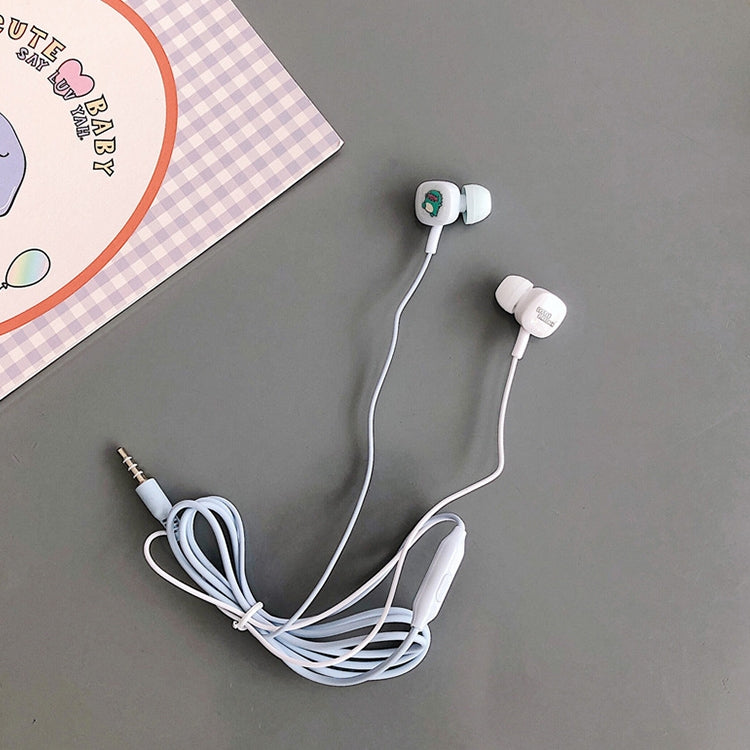 2 Pairs Cartoon Pattern Heavy Bass In-Ear Headphones Universal Wired Headphones with Microphone(Light Blue) - In Ear Wired Earphone by PMC TechLife | Online Shopping South Africa | PMC TechLife