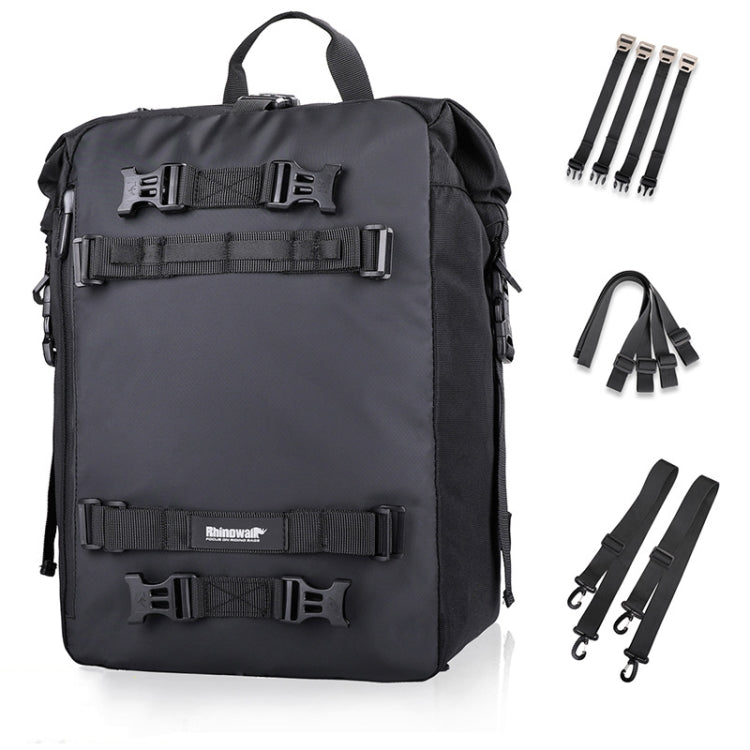 Rhinowalk Multi-Function Motorcycle Rear Seat Bag Combination Rear Shelf Pannier, Colour: Black 30L - free shipping - PMC TechLife - Order now!