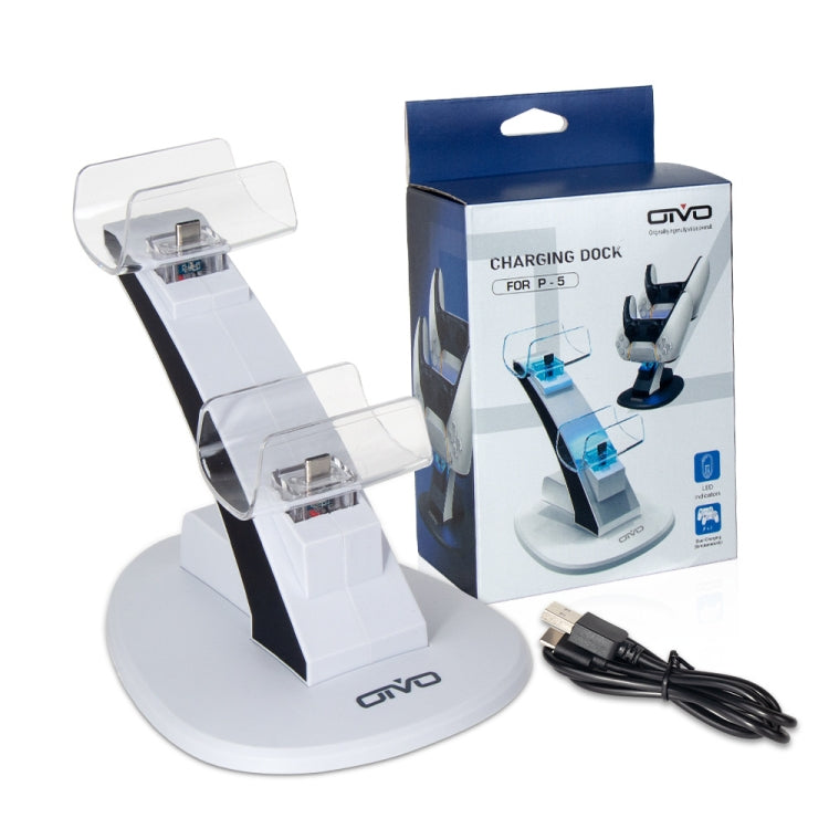 OIVO IV-P5234 Gamepad Aircraft Two-Seater Charger For PS5(White) - Charger & Power by OIVO | Online Shopping South Africa | PMC TechLife | Buy Now Pay Later Mobicred