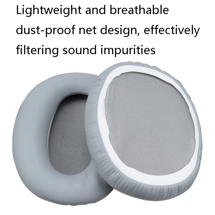 1 Pair Protein Skin Leather Headest Sponge Earmuffs For Edifier W820BT / W808BT / K815 / K815PG1 / H840 / K800 / K830(Gray) - Earmuff & Pad by PMC TechLife | Online Shopping South Africa | PMC TechLife