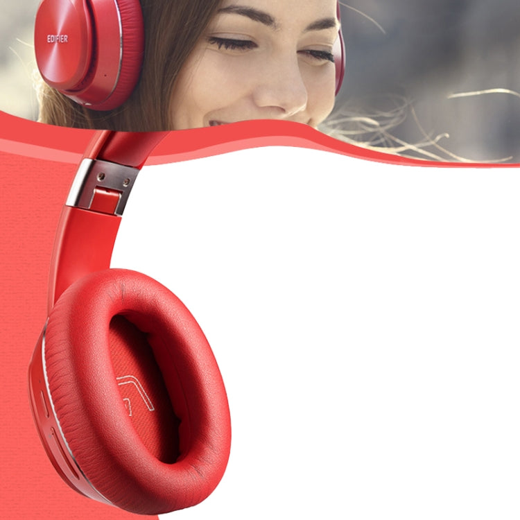 1 Pair Protein Skin Leather Headest Sponge Earmuffs For Edifier W820BT / W808BT / K815 / K815PG1 / H840 / K800 / K830(Red) - Earmuff & Pad by PMC TechLife | Online Shopping South Africa | PMC TechLife