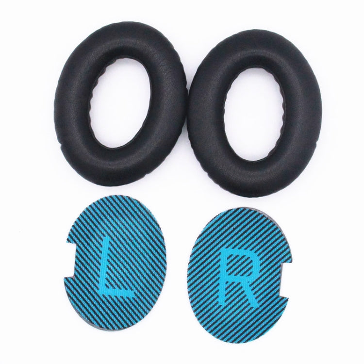 2 PCS Headset Lambskin Sponge Cover Earmuffs For Bose QC25 / QC15 / QC2 / QC35 / AE2i(Black+Blue) - Earmuff & Pad by PMC TechLife | Online Shopping South Africa | PMC TechLife