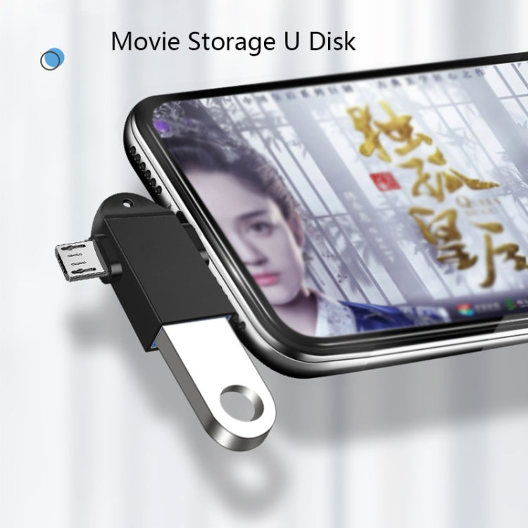 10 PCS LI-09 USB 3.0 Female to USB-C / Type-C + Micro USB Male Multi-Function OTG Adapter with Lanyard(Gold) - OTG Adapter by PMC TechLife | Online Shopping South Africa | PMC TechLife | Buy Now Pay Later Mobicred