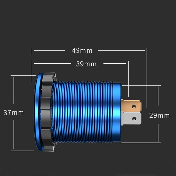 Car Motorcycle Modified USB Charger QC3.0 Metal Waterproof Fast Charge(Golden Shell Green Light) - DIY Modified Charger by PMC TechLife | Online Shopping South Africa | PMC TechLife
