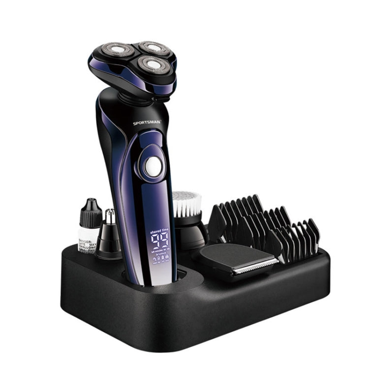 Sportsman SM-530 Electric Men Shaving Knife Multi-Function Base Charging Digital Water Washing Razor, Specification: US Plug(Purple) - free shipping - PMC TechLife - Order now!