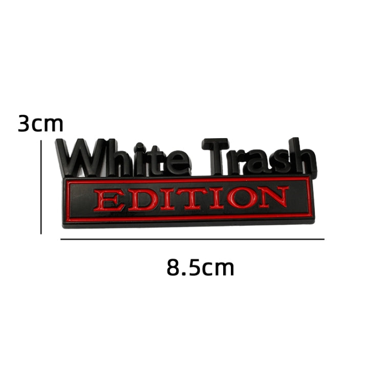 2 PCS Car Metal Modification Standard White Trash Edition Car Label Stickers(Silver Black) - Decorative Sticker by PMC TechLife | Online Shopping South Africa | PMC TechLife