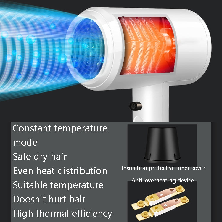 Hotel Hair Dryer Wall Mount High Power Hair Dryer Household Hair Cylinder Dryer, CN Plug(Hotel Hairdryer White) - Hair Dryers & Accessories by PMC TechLife | Online Shopping South Africa | PMC TechLife