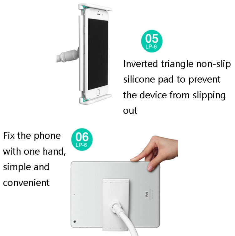 LP-6 Tablet Mobile Phone Lazy Bracket Detachable Bed Bracket, Style: Two-stage (Golden) - Lazy Bracket by PMC TechLife | Online Shopping South Africa | PMC TechLife