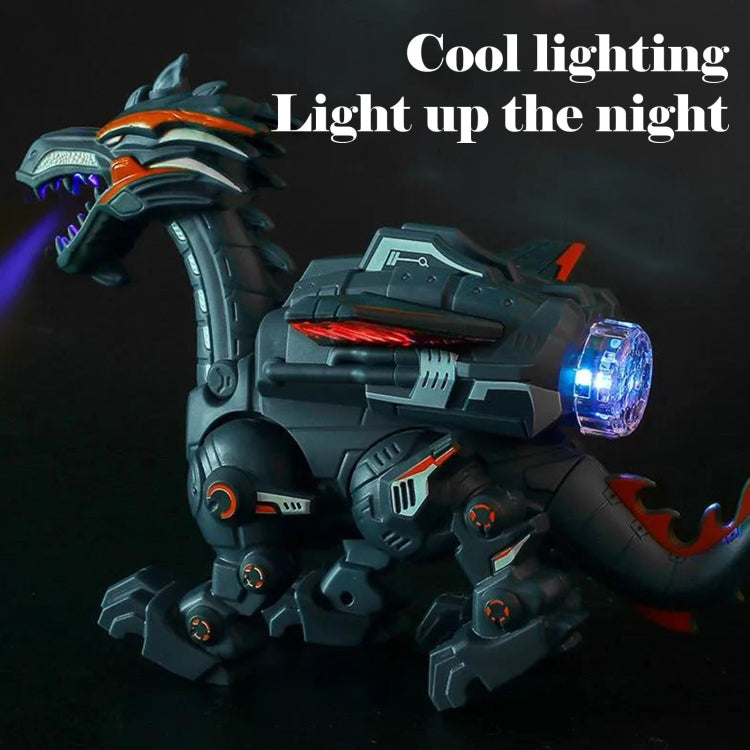 Electric Mechanical Dinosaur Toy Simulation Animal Toy Multifunctional Sound And Light Toy, Style:  Spray-Dark Black - free shipping - PMC TechLife - Order now!