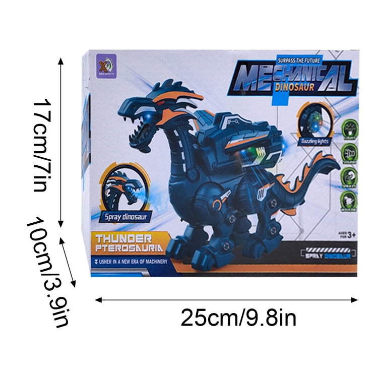 Electric Mechanical Dinosaur Toy Simulation Animal Toy Multifunctional Sound And Light Toy, Style:  Spray-Dark Black - free shipping - PMC TechLife - Order now!