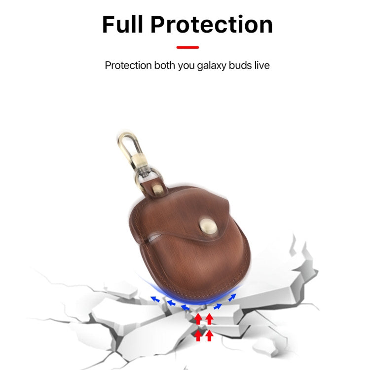 CONTACTS FAMILY CF1119 Pro For Galaxy Buds Pro Crazy Horse Texture Clamshell Earphone Protective Leather Case with Hook(Red Wine) - free shipping - PMC TechLife - Order now!