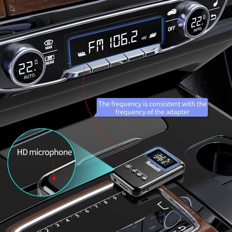 K6 Bluetooth 5.0 Receiver Transmitter 2 In 1 Adapter Computer Speaker Car FM (Black) - Audio Receiver Transmitter by PMC TechLife | Online Shopping South Africa | PMC TechLife