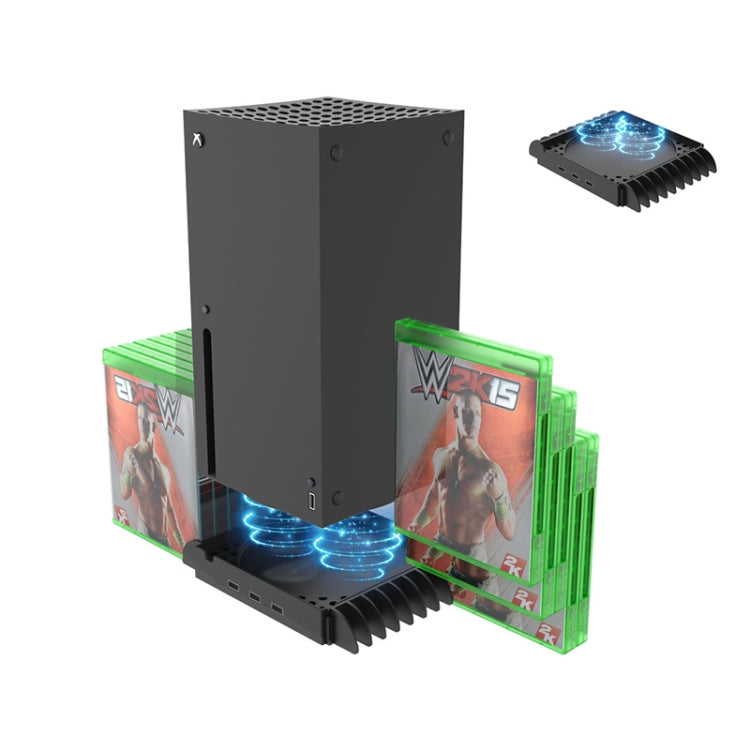 JYS X133 Multi-Function Cooling Base + Game Disc Storage For XBOXSeries X Host(Black) - Holder by JYS | Online Shopping South Africa | PMC TechLife