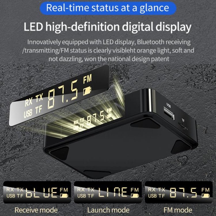 M6 NFC Bluetooth 5.0 Receiver & Transmitter & FM 3 In 1 Adapter(Black) - Audio Receiver Transmitter by PMC TechLife | Online Shopping South Africa | PMC TechLife