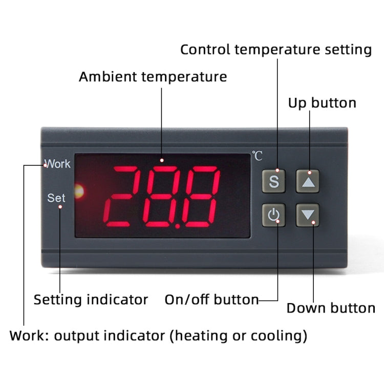 MH-1210W Digital LCD Temperature Controller Thermocouple Thermostat Regulator with Sensor Termometer, Temperature Range: -50 to 110 Degrees Celsius - Thermostat & Thermometer by PMC TechLife | Online Shopping South Africa | PMC TechLife