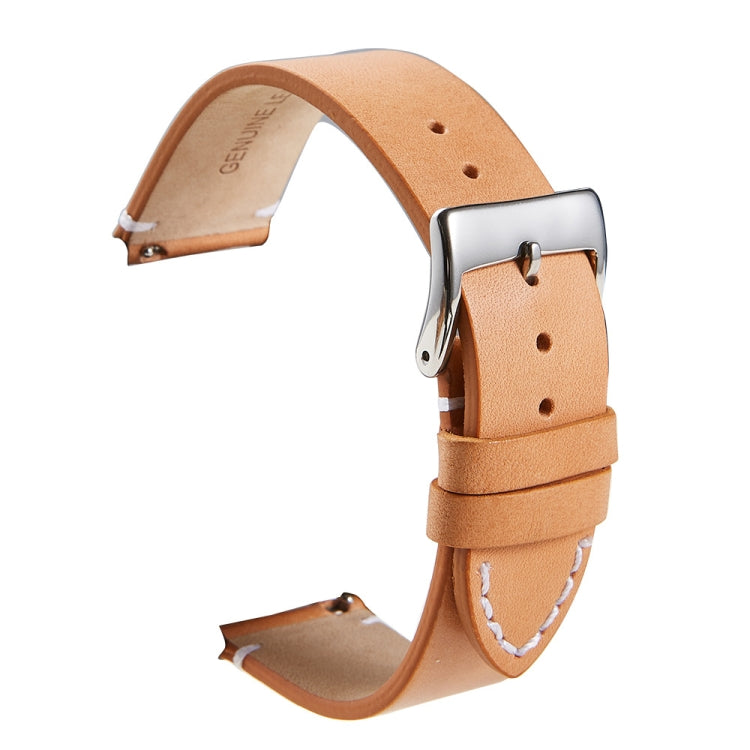 First Layer Retro Cowhide Frosted Leather Quick Release Universal Watch Band, Size��� 18mm(Khaki) - 18mm Bands by PMC TechLife | Online Shopping South Africa | PMC TechLife | Buy Now Pay Later Mobicred