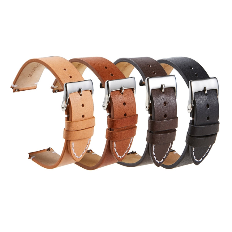 First Layer Retro Cowhide Frosted Leather Quick Release Universal Watch Band, Size��� 18mm(Khaki) - 18mm Bands by PMC TechLife | Online Shopping South Africa | PMC TechLife | Buy Now Pay Later Mobicred