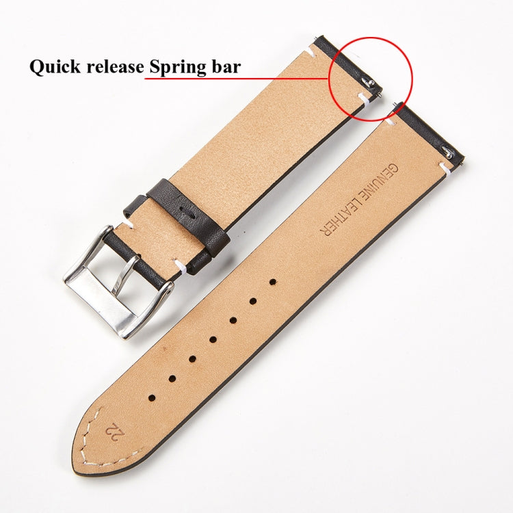 First Layer Retro Cowhide Frosted Leather Quick Release Universal Watch Band, Size��� 18mm(Black) - 18mm Bands by PMC TechLife | Online Shopping South Africa | PMC TechLife | Buy Now Pay Later Mobicred