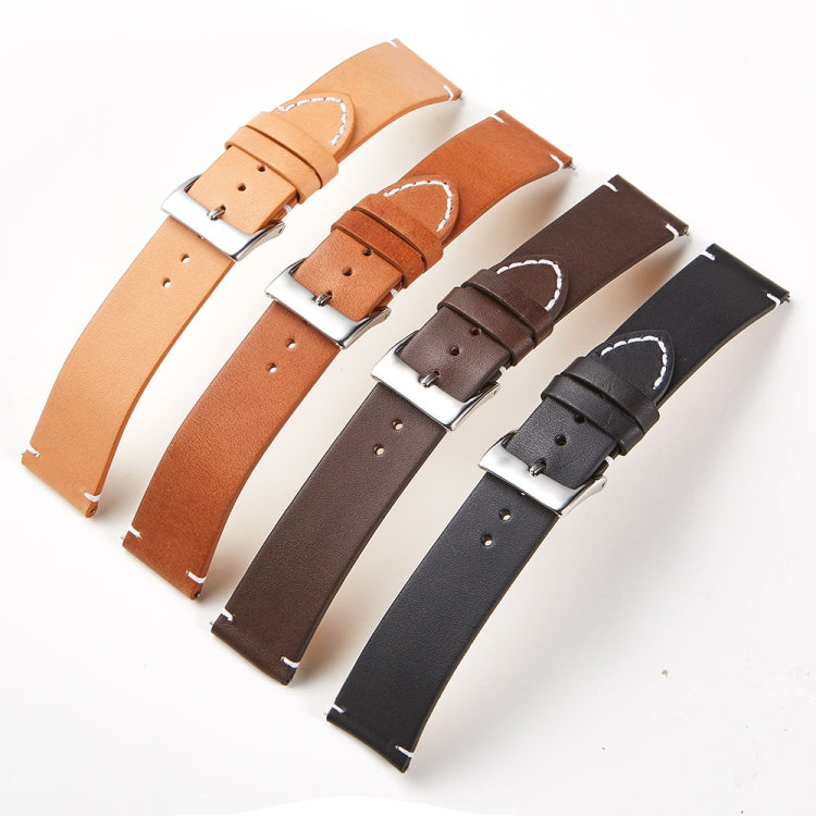 First Layer Retro Cowhide Frosted Leather Quick Release Universal Watch Band, Size��� 18mm(Khaki) - 18mm Bands by PMC TechLife | Online Shopping South Africa | PMC TechLife | Buy Now Pay Later Mobicred