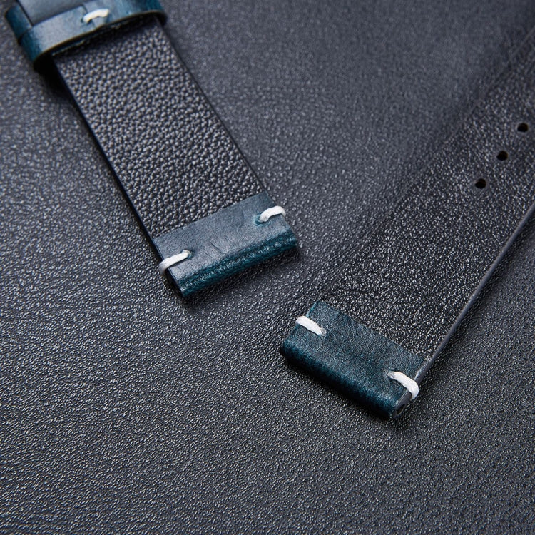 HB001 Color-Changing Retro Oil Wax Leather Universal Watch Band, Size: 20mm(Blue) - 20mm Bands by PMC TechLife | Online Shopping South Africa | PMC TechLife | Buy Now Pay Later Mobicred
