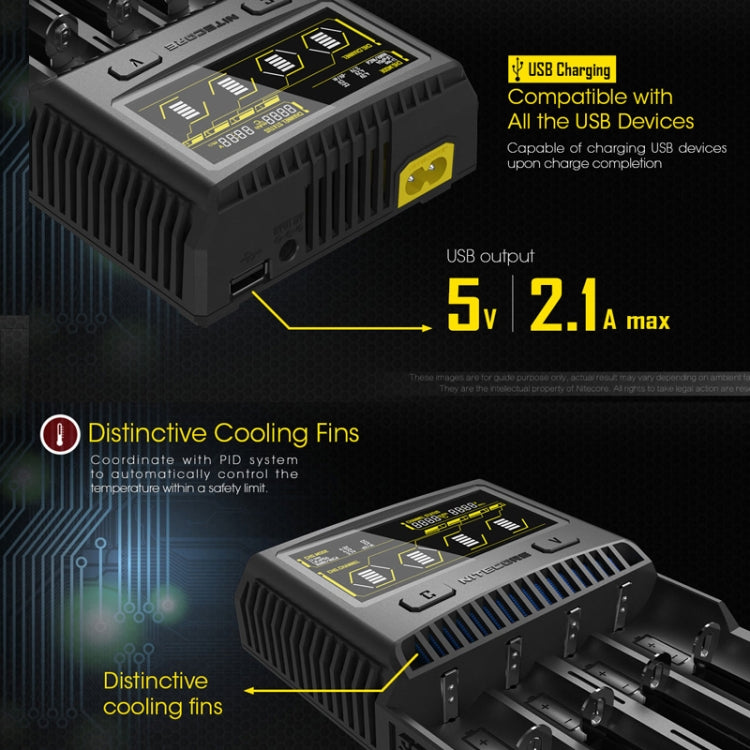 NITECORE 4-Slot Smart LCD Fast Charger, Model: SC4(US Plug) - free shipping - PMC TechLife - Order now!