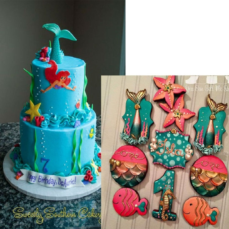 Mini Mermaid Tail Liquid Silicone Mold Fondant Baking Mold, Specification: Large (Pink) 15-94 - Food Molds by PMC TechLife | Online Shopping South Africa | PMC TechLife