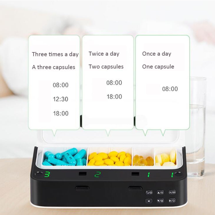 XM-ZY02 Intelligent Electronic Small Pill Box Separate Warehouse To Remind The Elderly To Take Medicine Regularly Portable Pill Box(Elegant White) - free shipping - PMC TechLife - Order now!