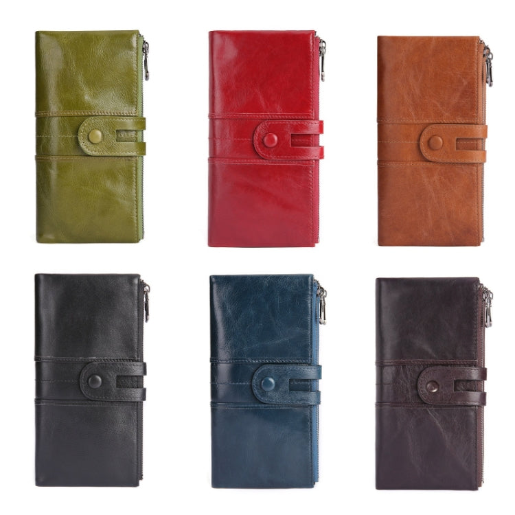 Retro Ladies RFID Wallet Leather Long Mobile Phone Bag(Green) - Antimagnetic RFID Package by PMC TechLife | Online Shopping South Africa | PMC TechLife | Buy Now Pay Later Mobicred