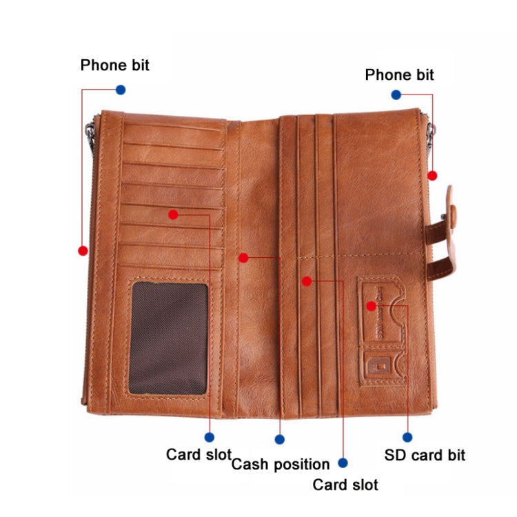 Retro Ladies RFID Wallet Leather Long Mobile Phone Bag(Green) - Antimagnetic RFID Package by PMC TechLife | Online Shopping South Africa | PMC TechLife | Buy Now Pay Later Mobicred