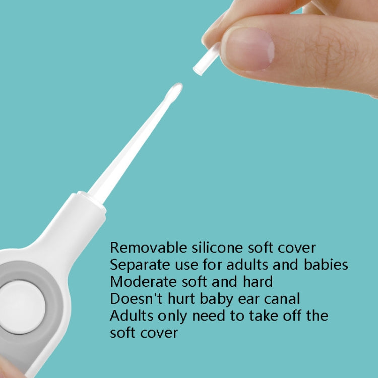 2 PCS Fasola DZ-477 Luminous Illuminated Ear Picker Child Safety Soft Head Ear Picker(Beige Gray) - Ear Care Tools by PMC TechLife | Online Shopping South Africa | PMC TechLife