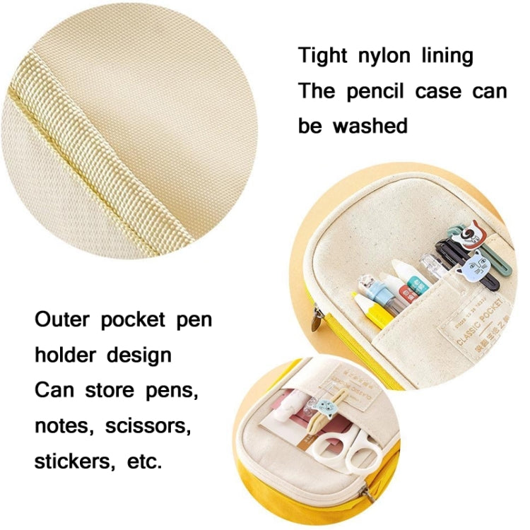 Angoo Cotton And Linen Large Capacity Pencil Stationery Bag(589 Shallow Khaki / Beige) - Pen Holder by Angoo | Online Shopping South Africa | PMC TechLife | Buy Now Pay Later Mobicred