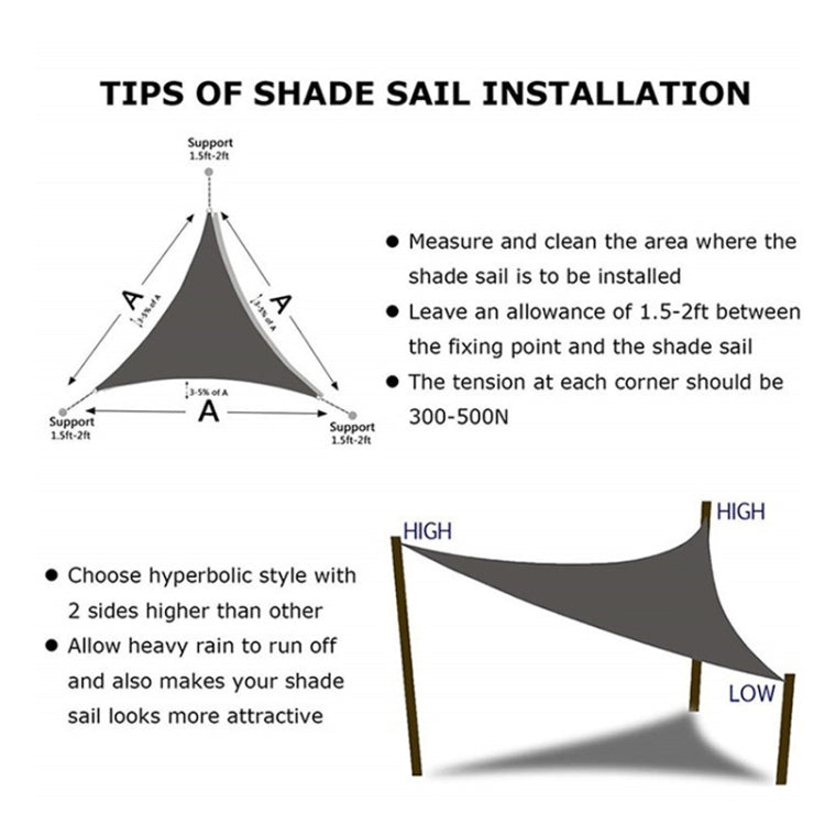 Triangle Outdoor Garden Sunshade Sail Waterproof Anti-UV Canopy, Size: 4m x 4m x 4m(Orange) - free shipping - PMC TechLife - Order now!