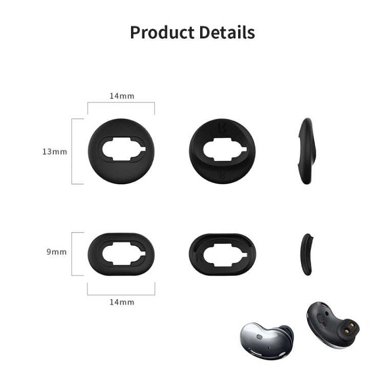 2 Sets Bluetooth Earphone Silicone Earplug Caps For Samsung Galaxy Buds Live(Black-2 Pairs) - Anti-dust & Ear Caps by PMC TechLife | Online Shopping South Africa | PMC TechLife