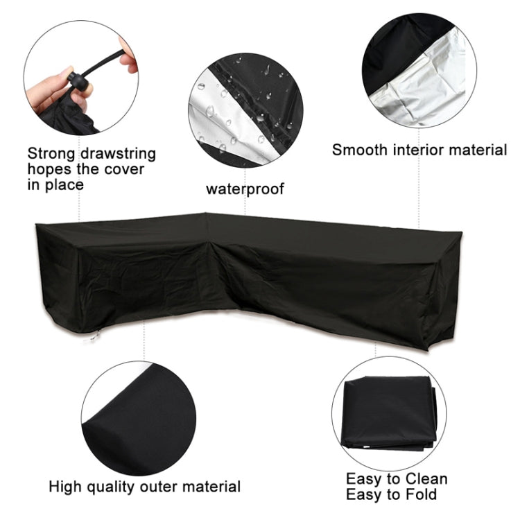 Outdoor Garden Furniture Corner Sofa Cover Dustproof Table Cover, Size: 300x300x98cm(Black) - Dust Covers by PMC TechLife | Online Shopping South Africa | PMC TechLife