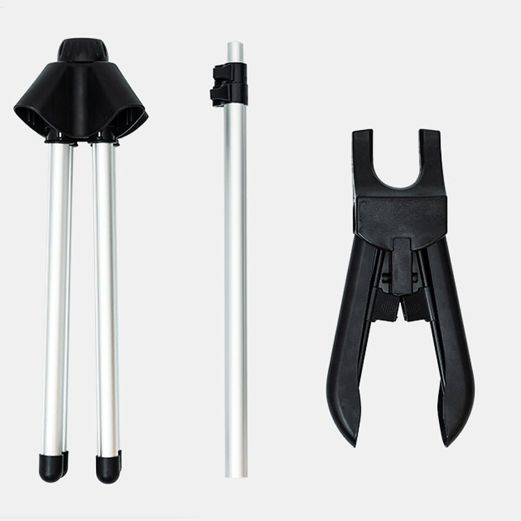 1.6m 3 in 1 Hanging Ironing Bracket Hanger Telescopic Metal Rod Mount(Black Hanger) - Garment Steamer by PMC TechLife | Online Shopping South Africa | PMC TechLife