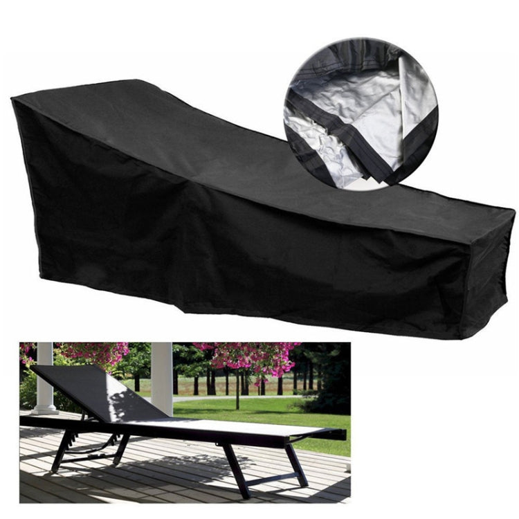Outdoor Beach Chair Dustproof And Waterproof Cover Rocking Chair Furniture Protective Cover, Size: 210x75x80cm(Black+Silver) - Others by PMC TechLife | Online Shopping South Africa | PMC TechLife