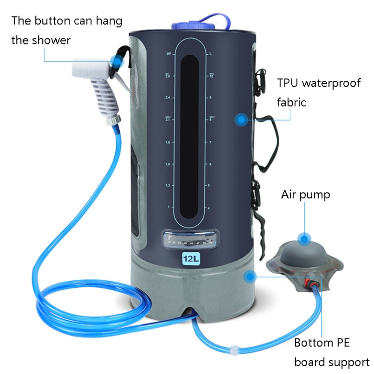 AFISHTOUR FW2078 12L Outdoor Bath Water Storage Bag Portable Camping Bath Bag, Colour: Spherical Air Pump - Kettles by PMC TechLife | Online Shopping South Africa | PMC TechLife